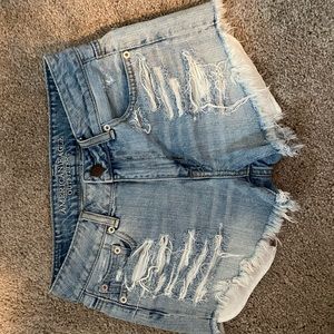 American Eagle jean shorts (light wash with rips)